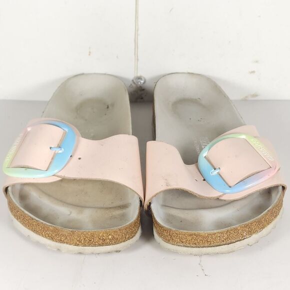 Birkenstock Women's Madrid Big Buckle EU41 US10 Leather Light Pink Slide Sandals - Picture 5 of 16